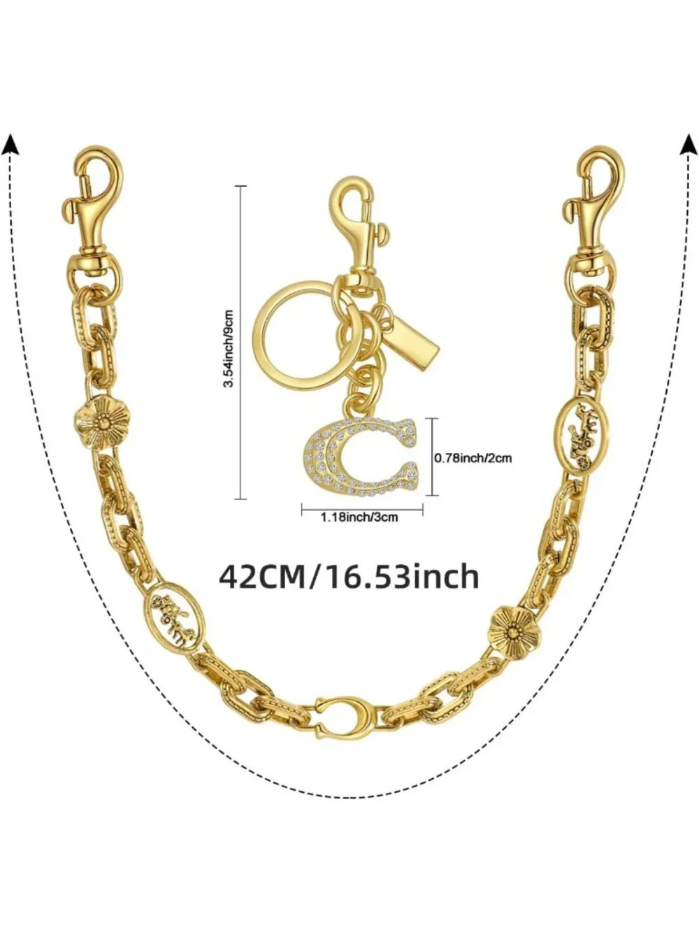 2-Pack Cute Vintage Bag Charms & Keychains, Purse Extender Accessories for Women